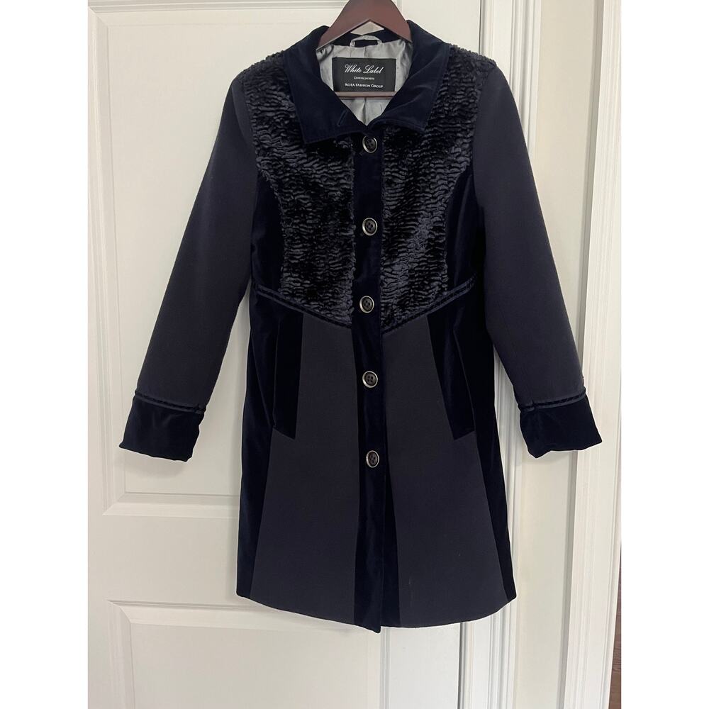 Rofa White Label Fashion group velvet coat Sz. M gothic whimsigoth purple